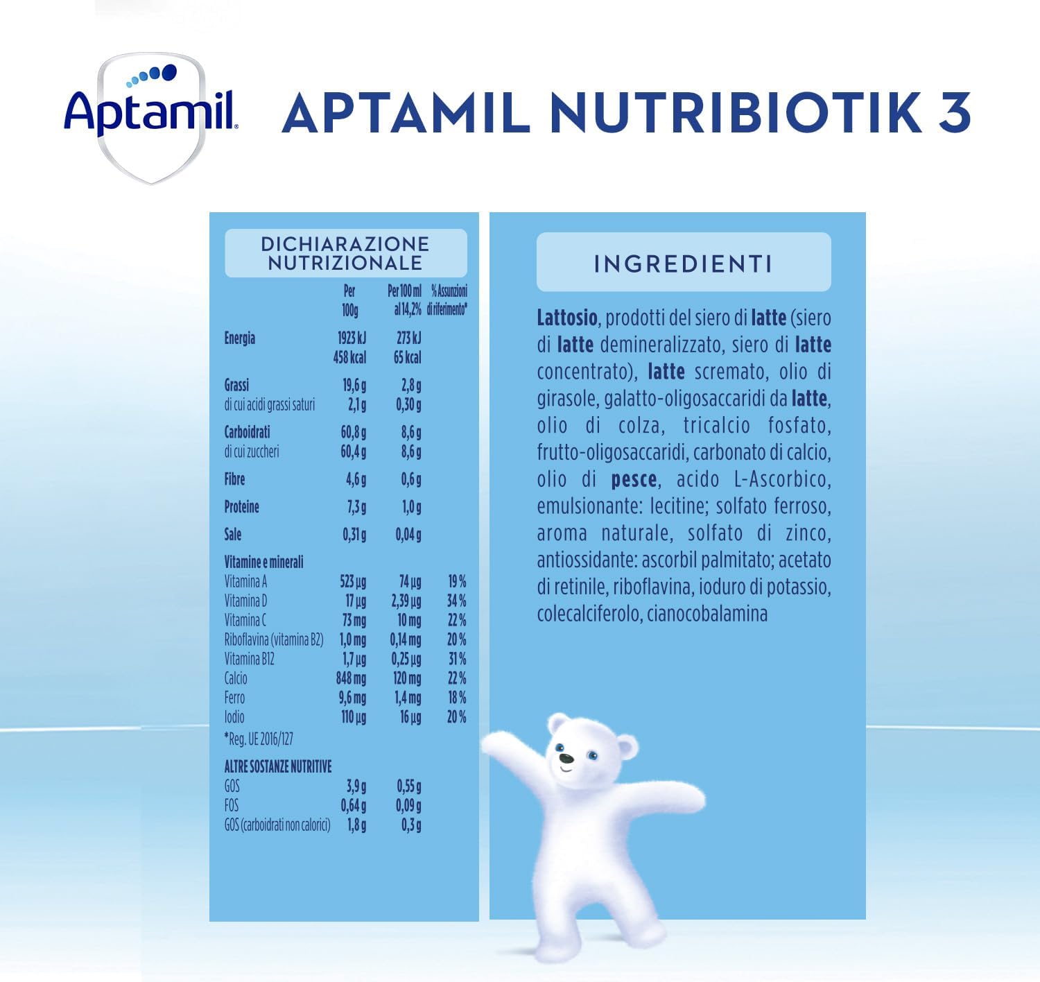 Detalle 2 de Aptamil 3 Latte in polvere 3×1.200 g per bambini