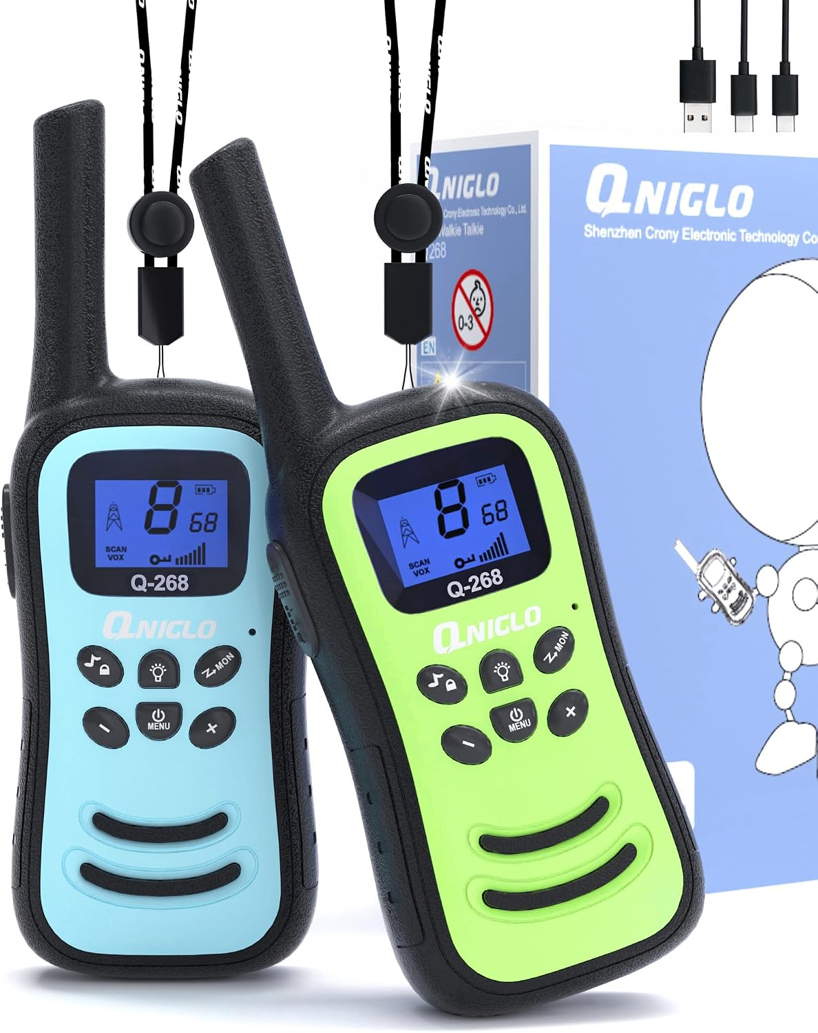 QNIGLO talkie walkie rechargeable 1 km