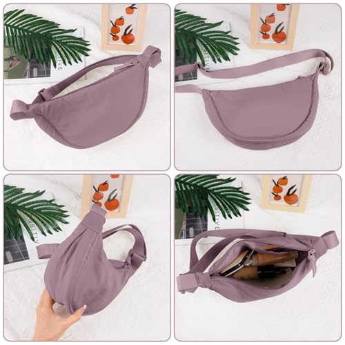 Thumbnail 1 de Aucuu Borsa a tracolla a mezzaluna per donna – stile hobo, nylon resistente, tracolla regolabile