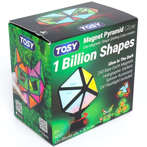 Detalle de TOSY Magnet Pyramid Glow: Cubo magnético con 243 imanes y acabado holográfico
