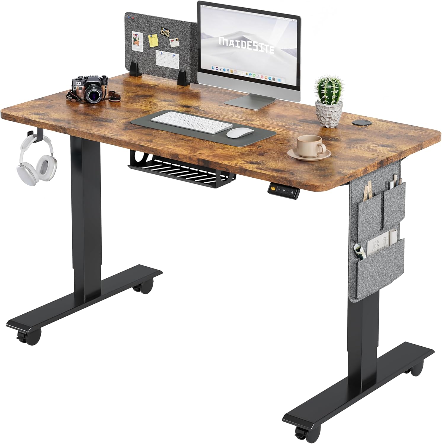 Detalle de MAIDeSITe Electric Height Adjustable Standing Desk, 120 x 60 cm – UK Review