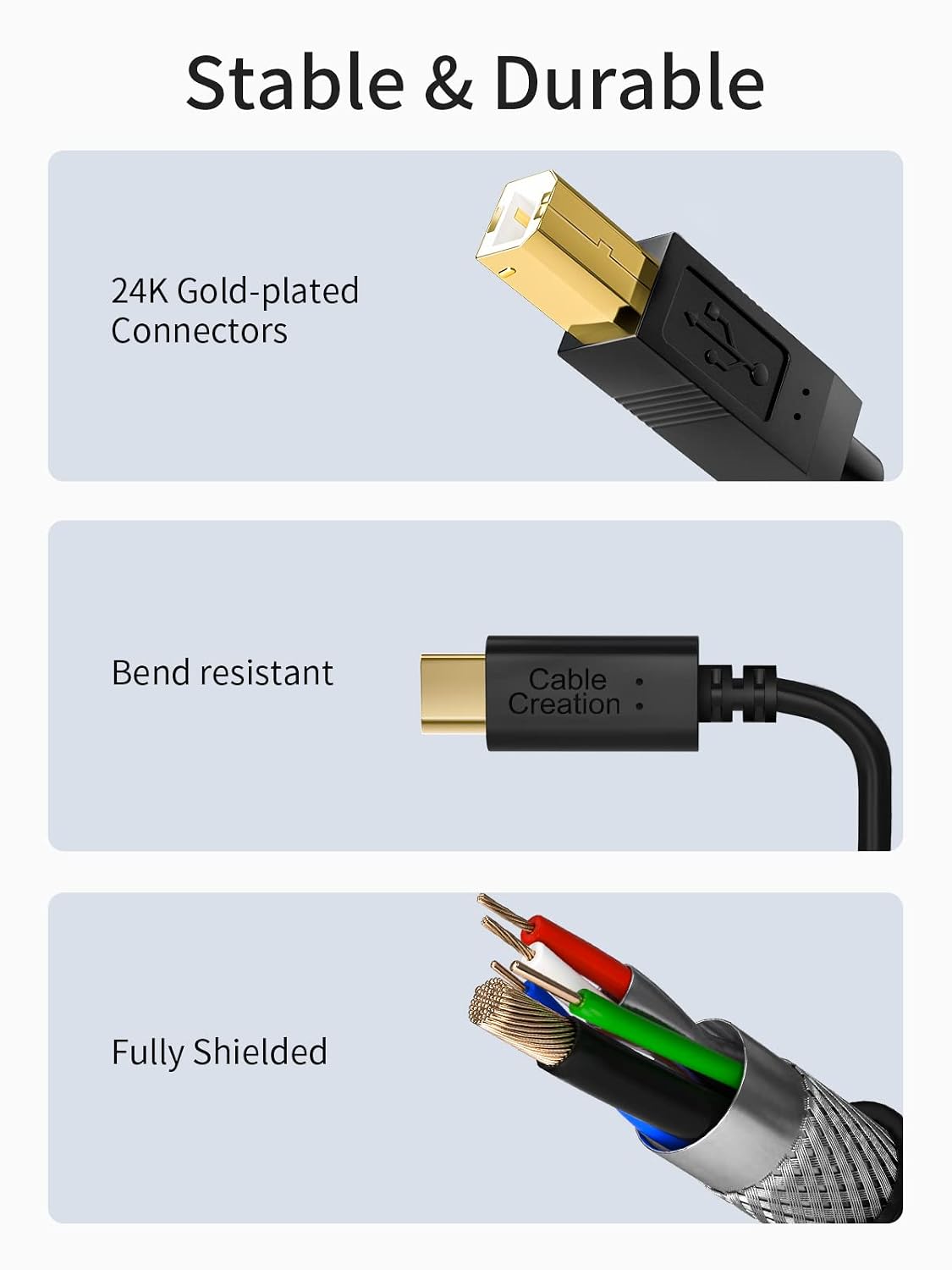 Thumbnail 4 de CableCreation USB B to USB C 2M