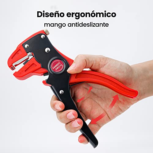 Detalle de KAIWEETS pelacables automático 2 en 1 (ajustable) para pelar y cortar cables de una, dos hebras y planos