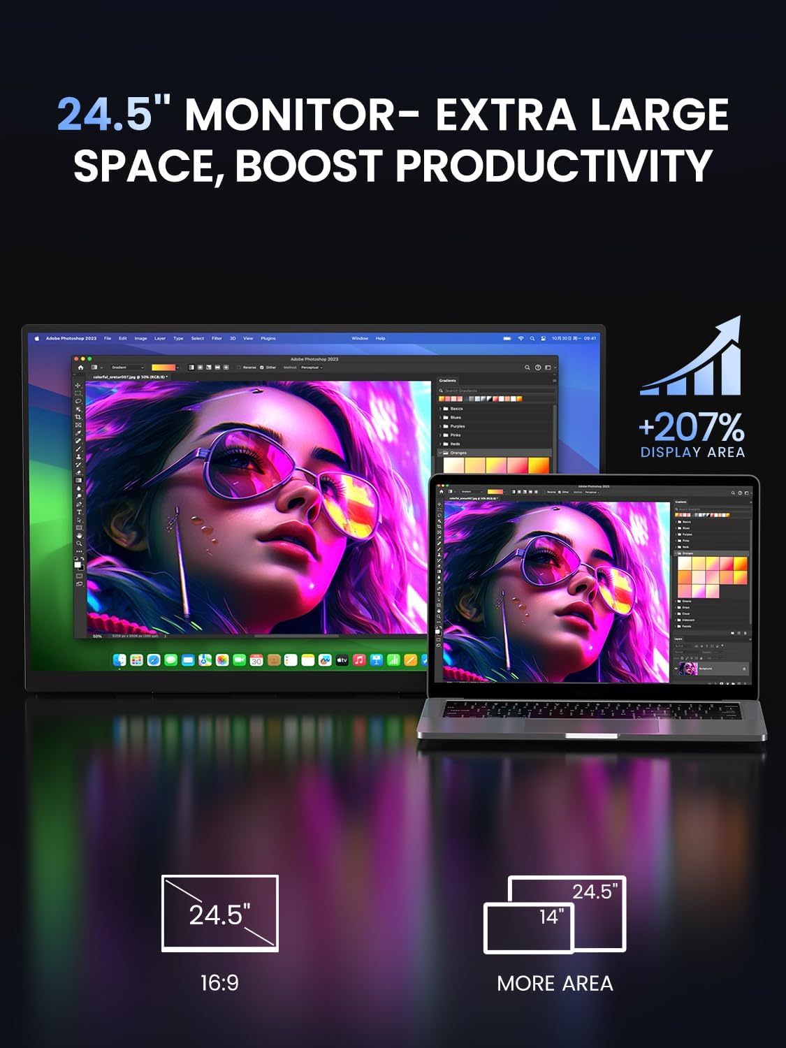 Detalle 2 de UPERFECT 24.5” 2K 165Hz Portable Monitor review: a practical high‑refresh travel screen