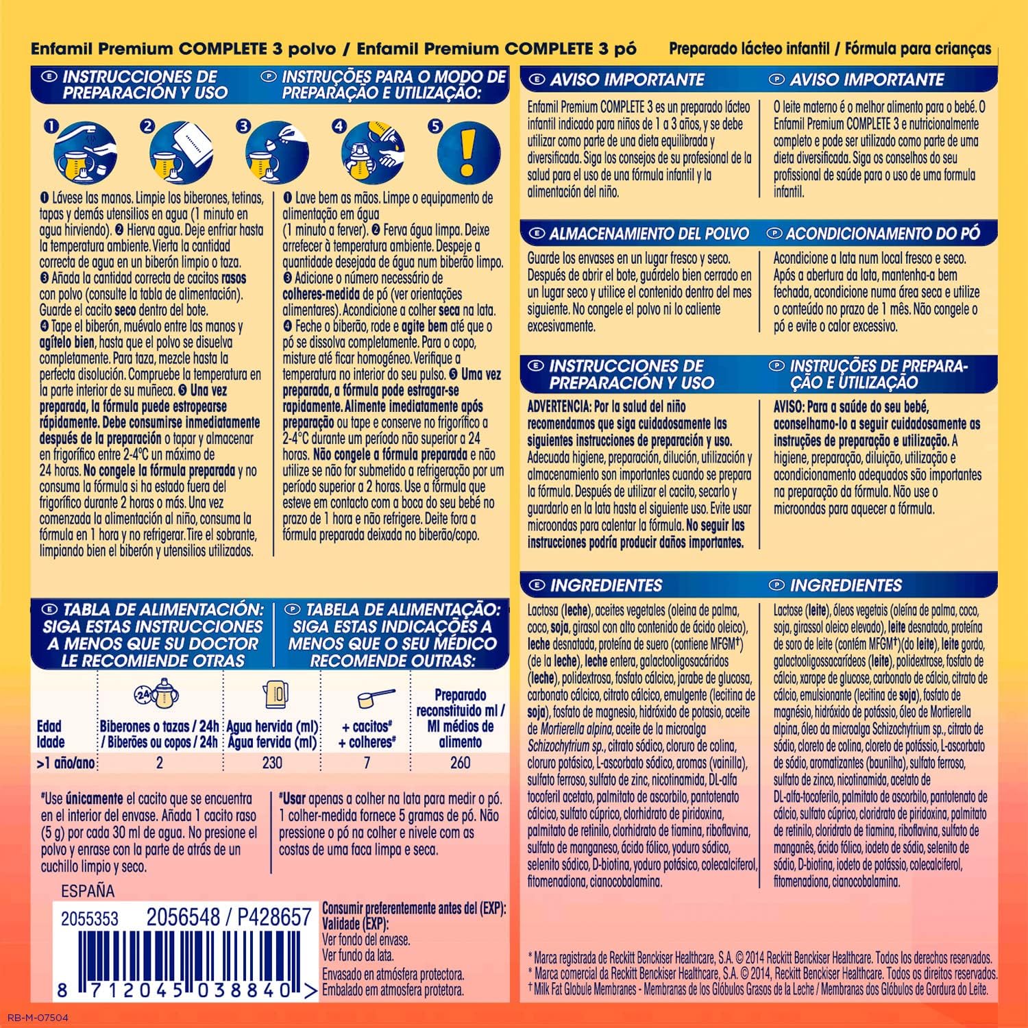 Thumbnail 6 de Enfamil Premium Complete 3 Leche Infantil 4x800g