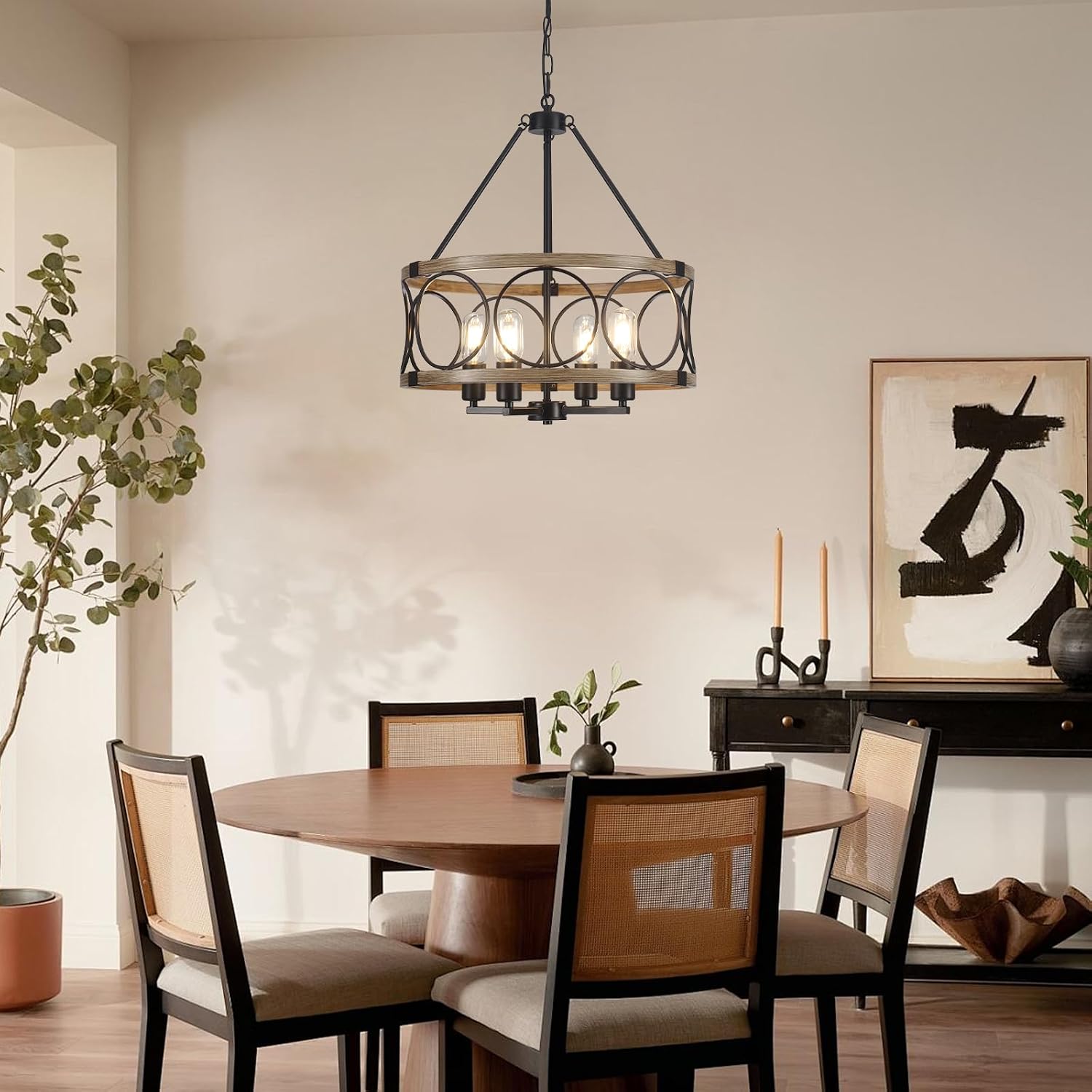 Thumbnail 3 de SLBWQ Farmhouse chandelier, 4-light