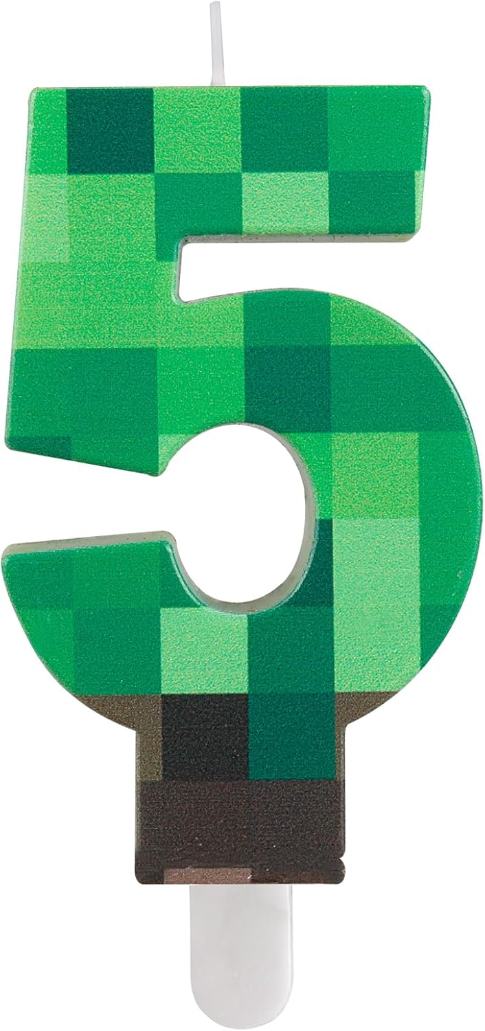 Thumbnail 4 de Yiran Numbe 10th Birthday Candles: Green Video Game Themed Number 10 Candle