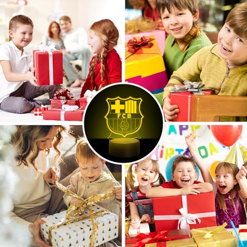 Thumbnail 6 de HooJtny Lámpara 3D Fútbol infantil con luz nocturna LED, 16 colores y mando a distancia