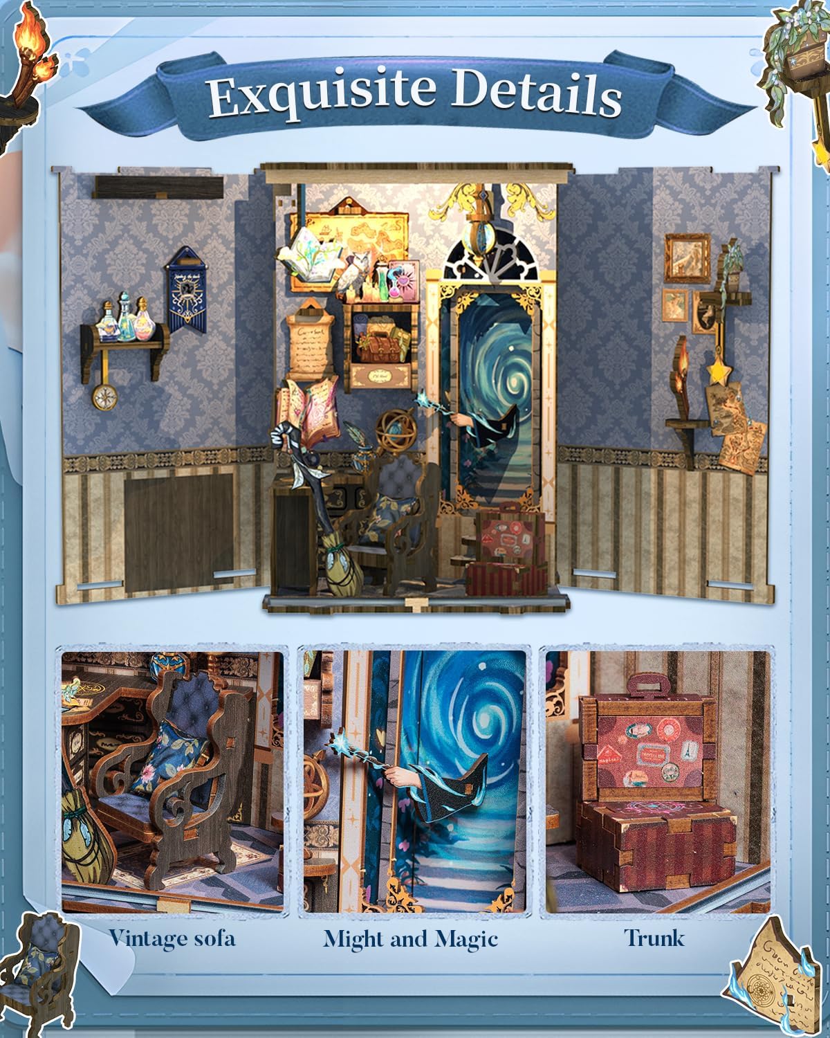Thumbnail 3 de CUTEBEE Book Nook Kit – DIY Miniatur Haus Holz Bücherregal Deko