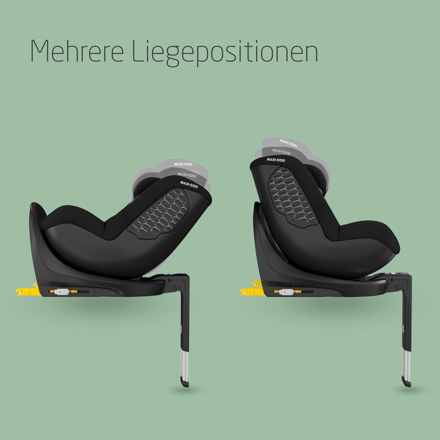 Detalle de Maxi-Cosi Mica 360 S Comfort: Drehsitz mit 360° FlexiSpin, atmungsaktiven Stoffen und G-CELL Schutz für 0–4 Jahre