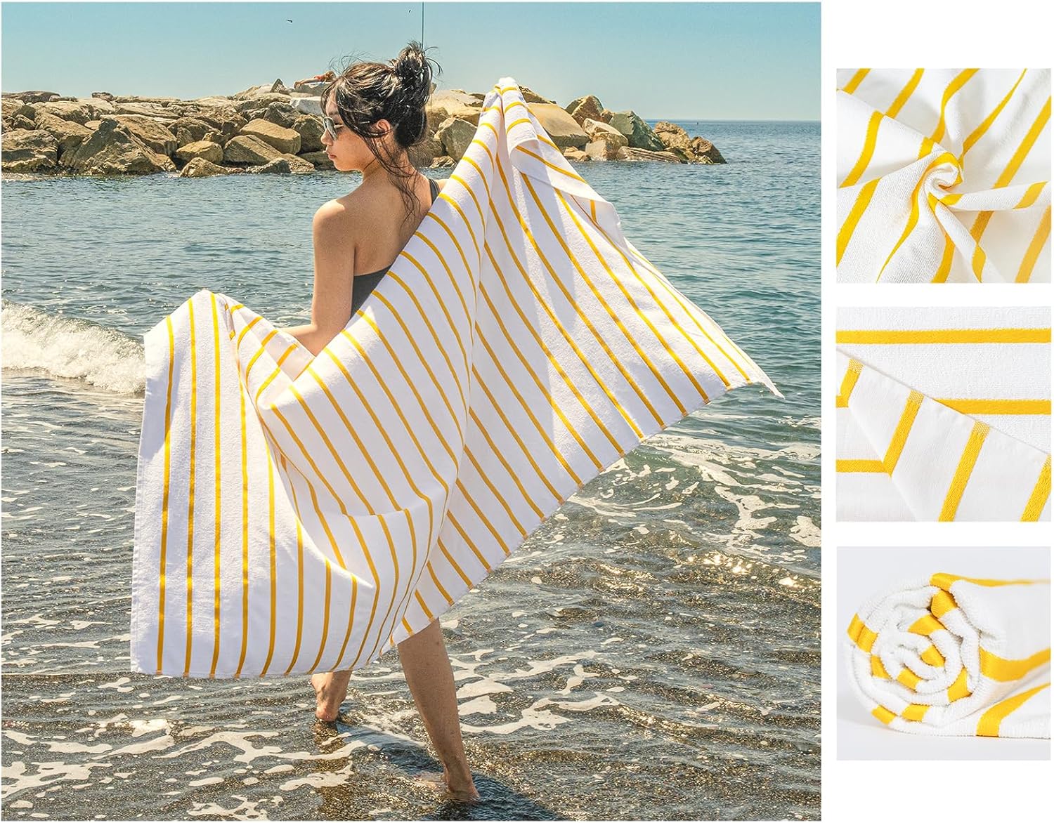 Thumbnail 6 de Nice Homeit – Set da 2 Teli Mare in Cotone 100x180 cm: assorbente, leggero e Made in Italy