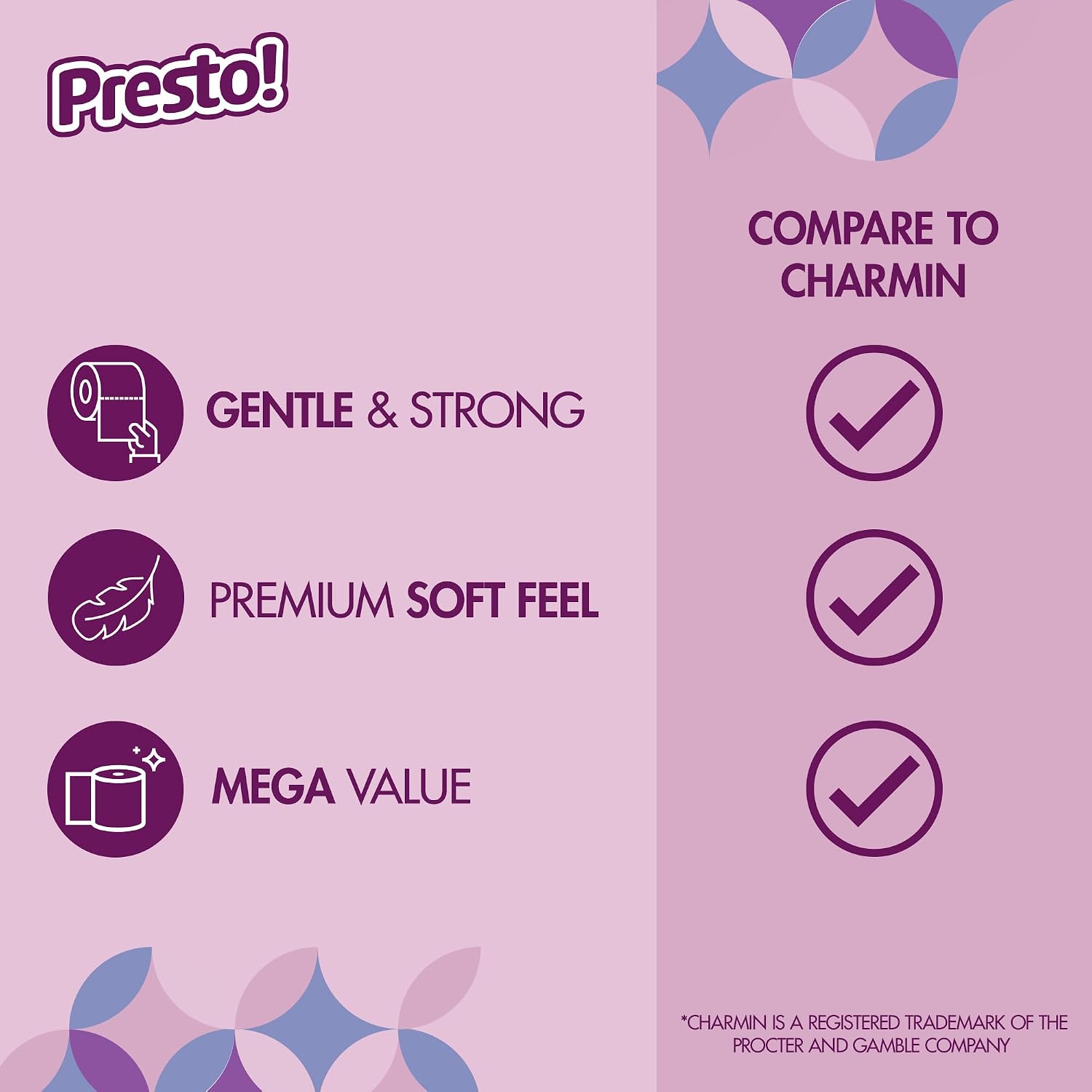 Detalle de Amazon Brand - Presto! FSC Certified 319 Sheet Roll Toilet Paper, Ultra 3-Ply, Unscented (Pack of 4, 24 Mega Rolls)
