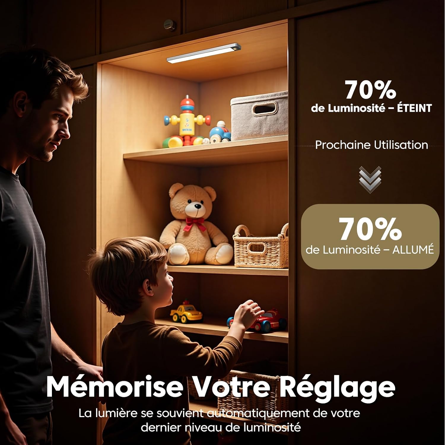 Thumbnail 3 de 3 Pack Lumière Cuisine Sous Meuble 20 cm avec Détecteur de Mouvement – FILIYANO