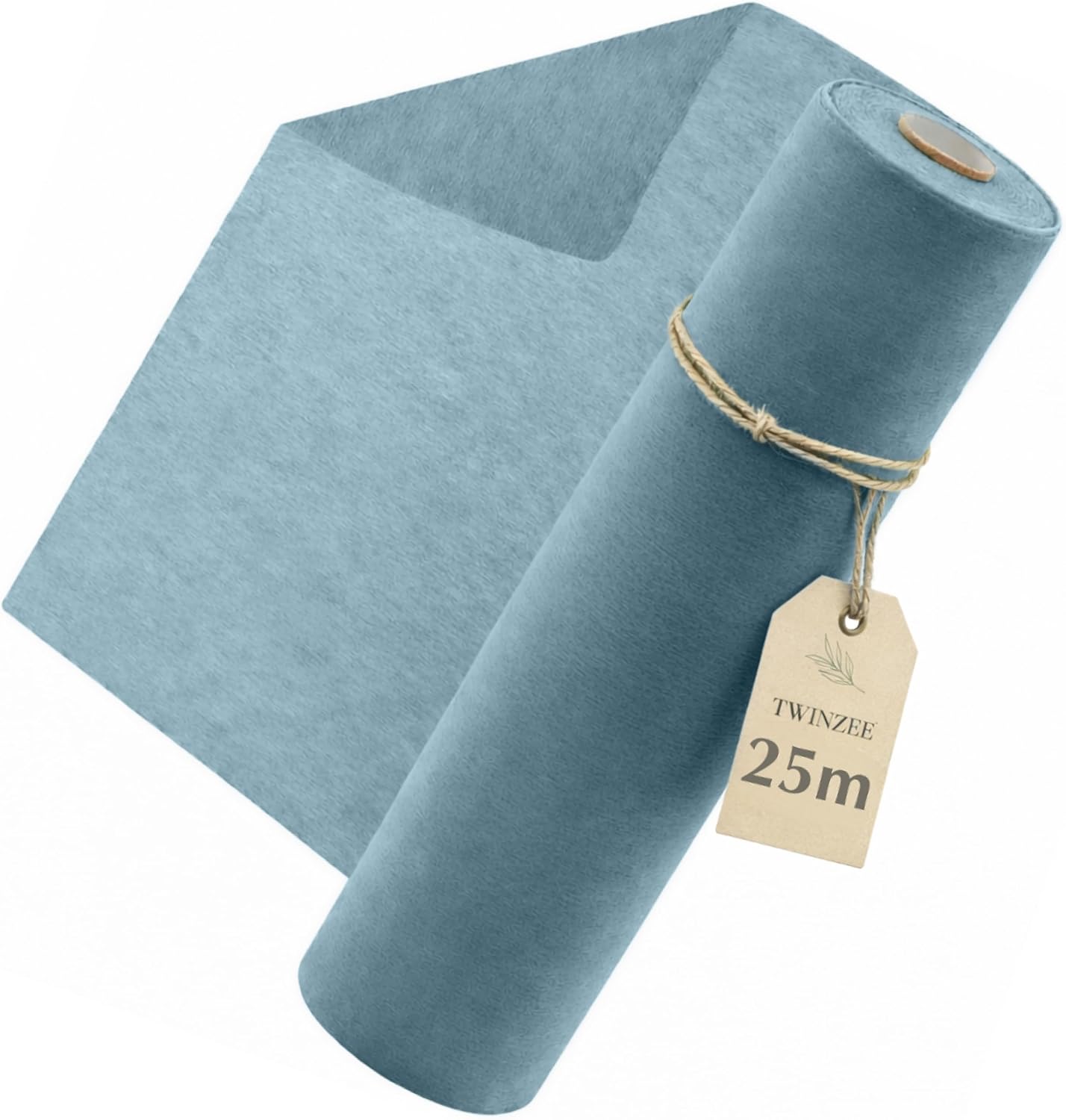 Twinzee Vlies Tischläufer Rauch Blau (30 cm x 25 m) für Tischdeko zu Geburtstag, Hochzeit, Taufe & mehr
