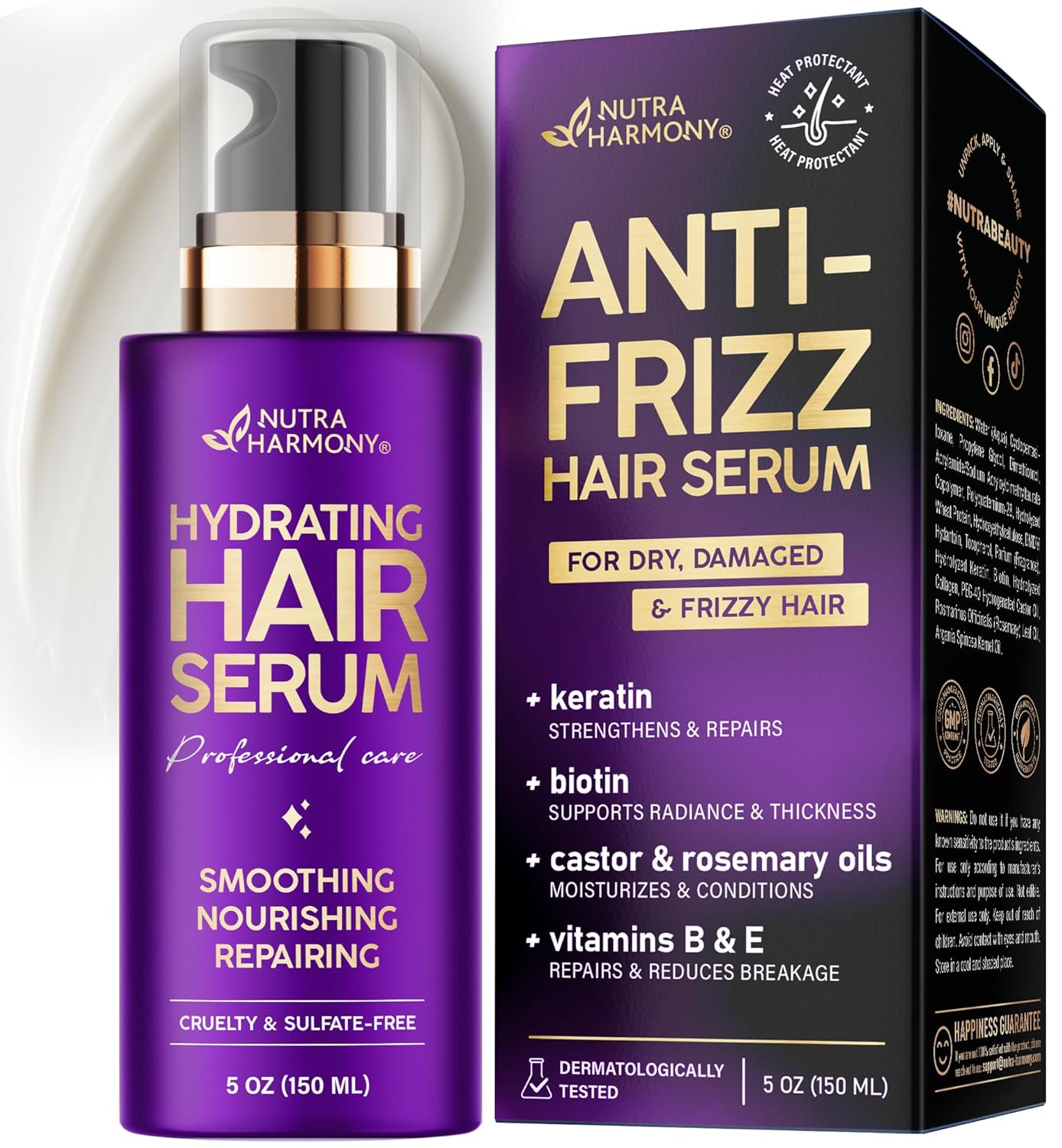 Detalle de NUTRAHARMONY Hydrating Hair Serum 5oz