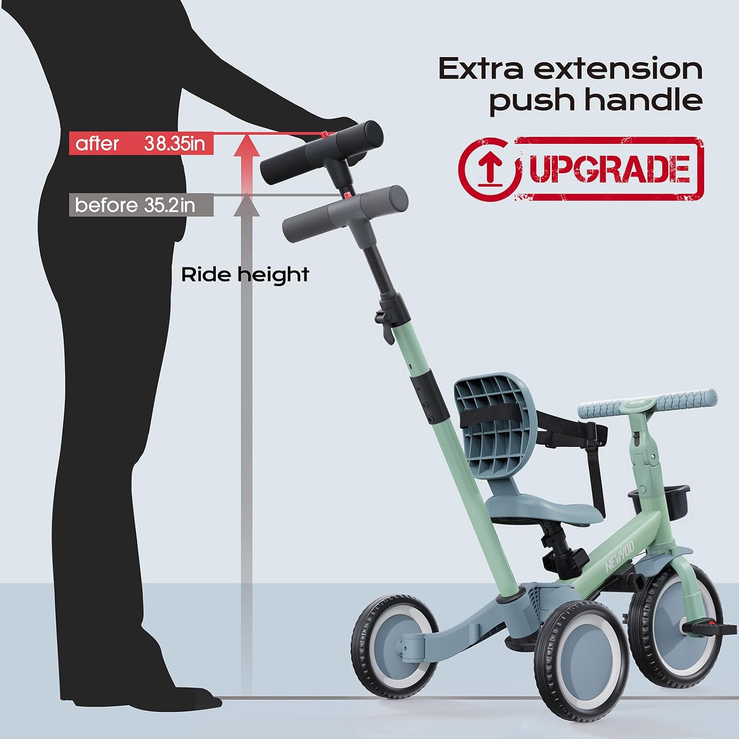 Thumbnail 4 de newyoo Trike with Parent Handle (TR007) – 5-in-1 Toddler Tricycle for 1–3 Year Olds
