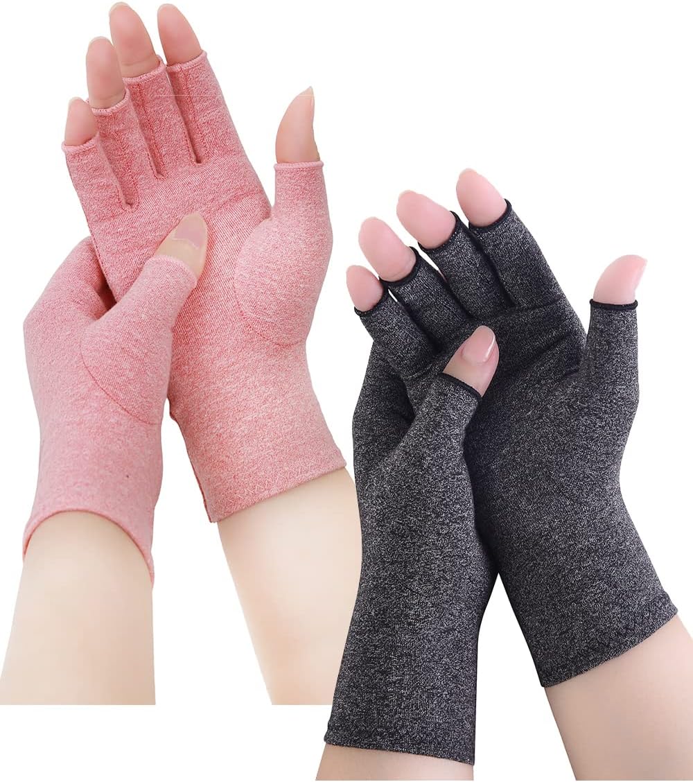 Detalle de AovYoo guantes sin dedos 2 pares para artritis