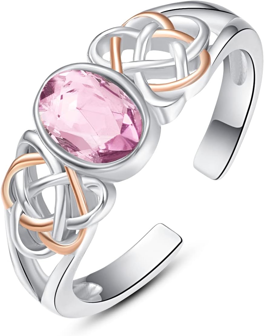 Detalle 2 de Praymos 925 Sterling Silver Birthstone Ring 💍