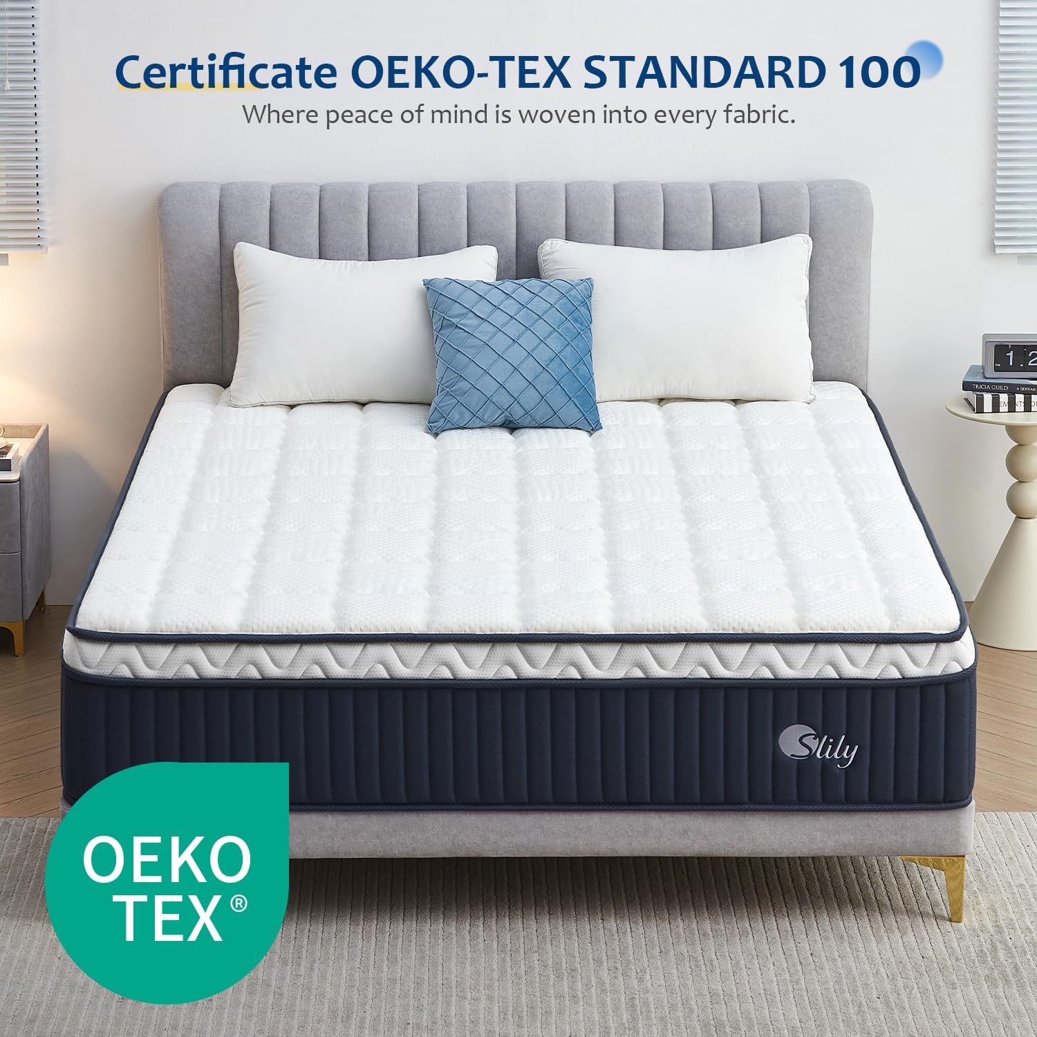 Thumbnail 1 de slily 12 Inch Small Double Hybrid Mattress with 7-Zone Pocket Sprung, Memory Foam and Cooling Fabric