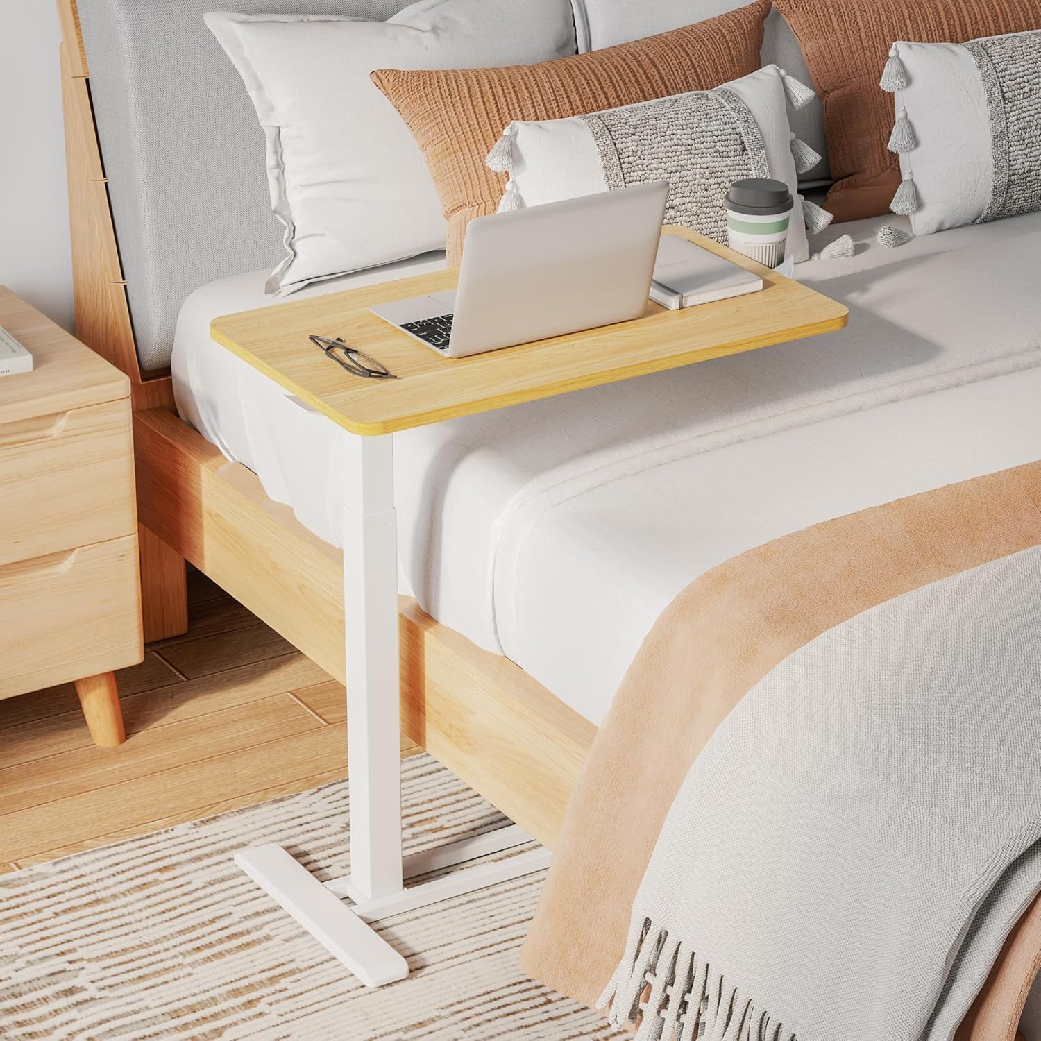 Detalle de SANODESK Mesa Auxiliar con Ruedas Altura 66–106 cm