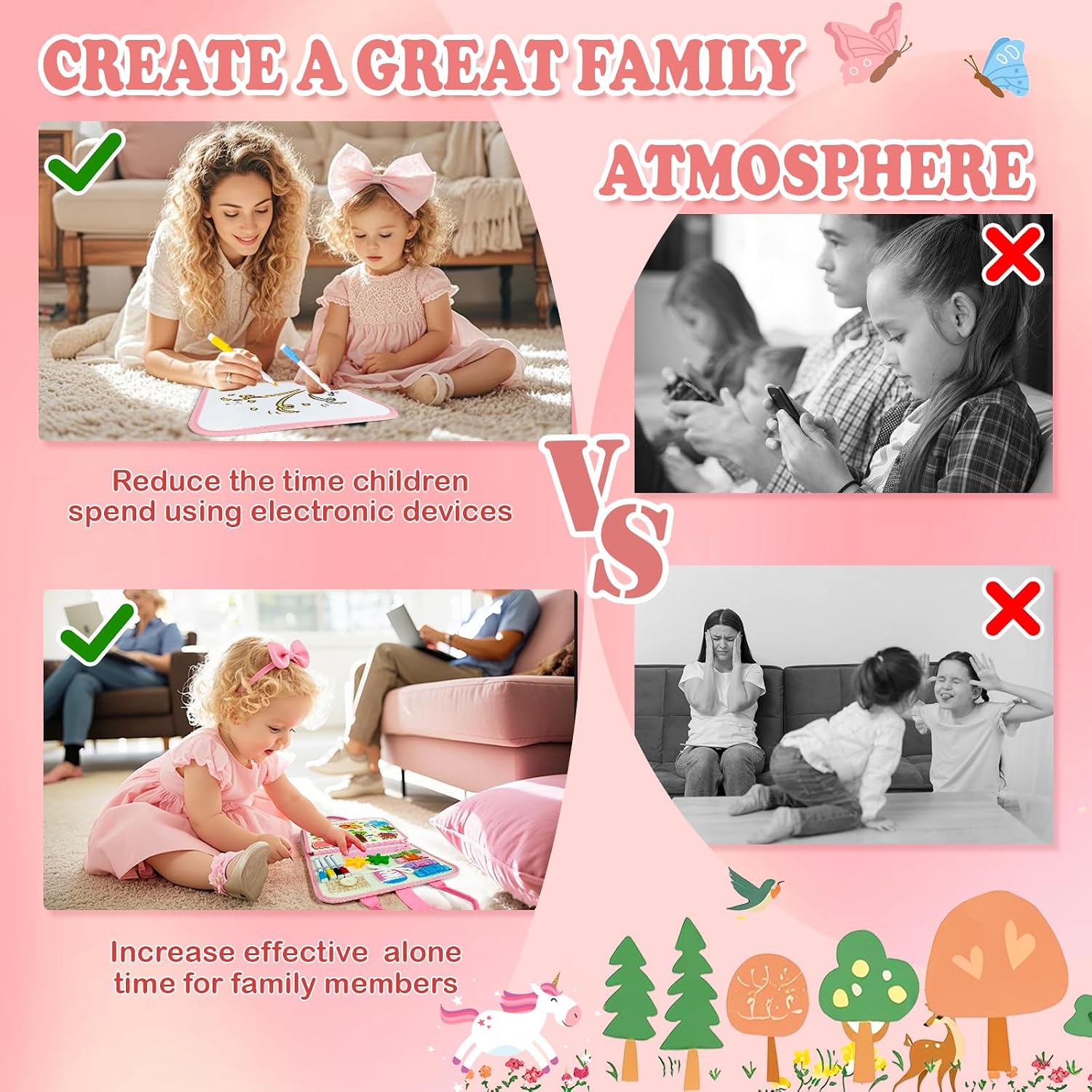 Thumbnail 4 de Sumtoco Busy Board – 9-in-1 Montessori Activity Board mit Einhorn-Thema