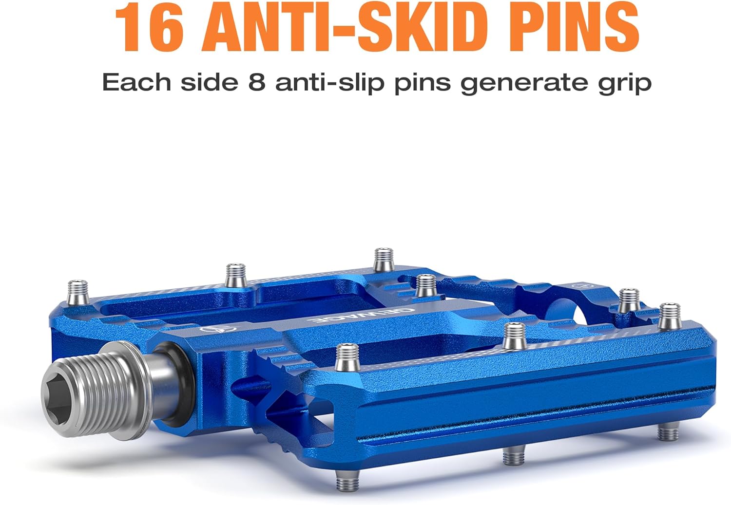 Thumbnail 4 de GEWAGE pédales VTT en aluminium usiné CNC à grande surface, 16 picots antidérapants remplaçables