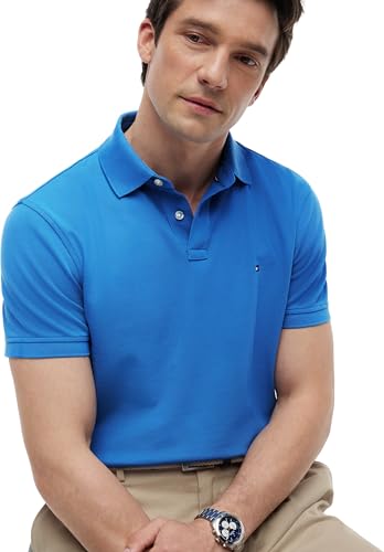 Detalle de Tommy Hilfiger Polo de Manga Corta Hombre 1985 Regular Fit - Azul Blue Orbit XL