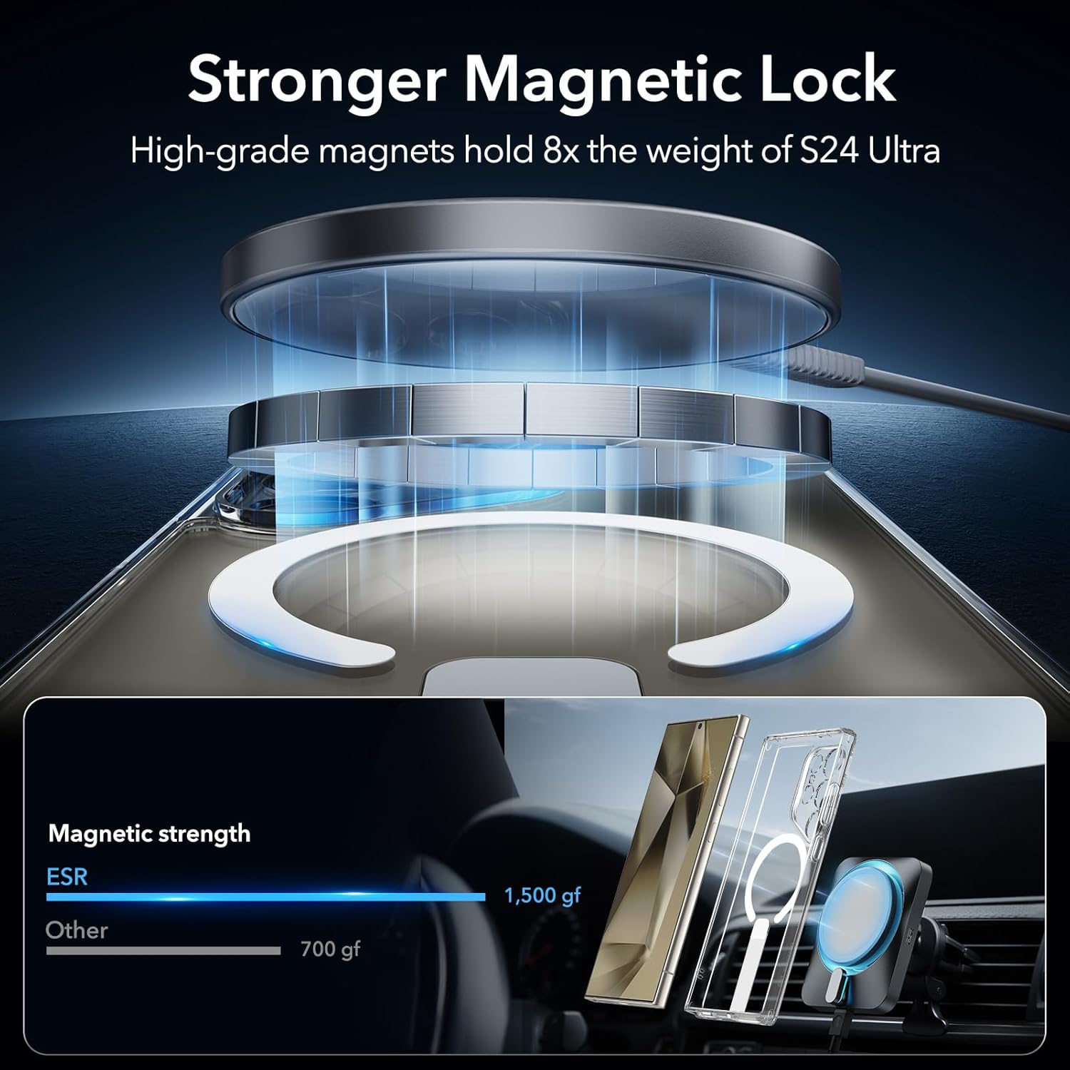 Thumbnail 2 de ESR Coque Galaxy S24 Ultra avec Support Magnétique et Puissants Aimants
