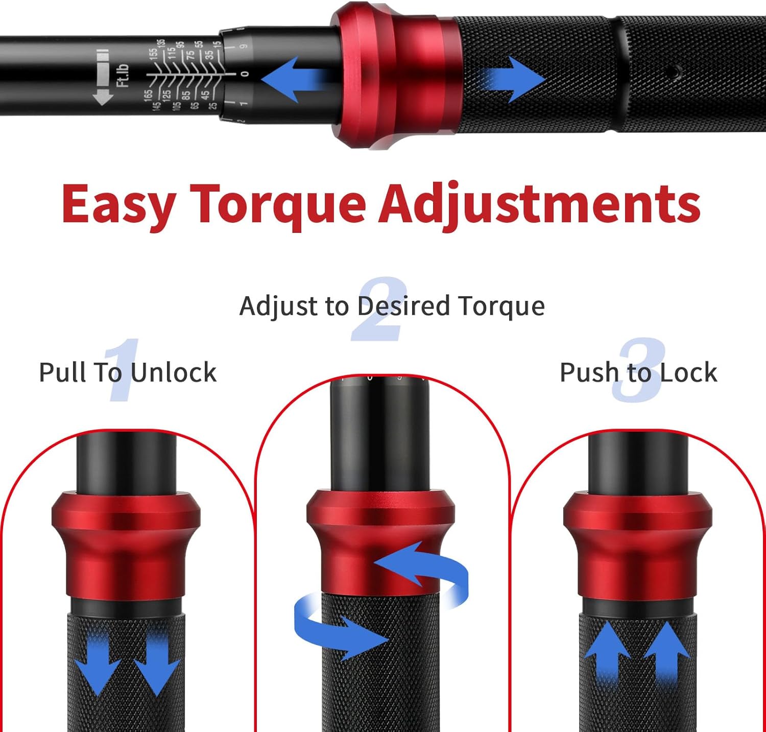 Thumbnail 4 de Clé dynamométrique AEROFORCE avec cliquet réversible et 3 plages (1/4", 3/8", 1/2")