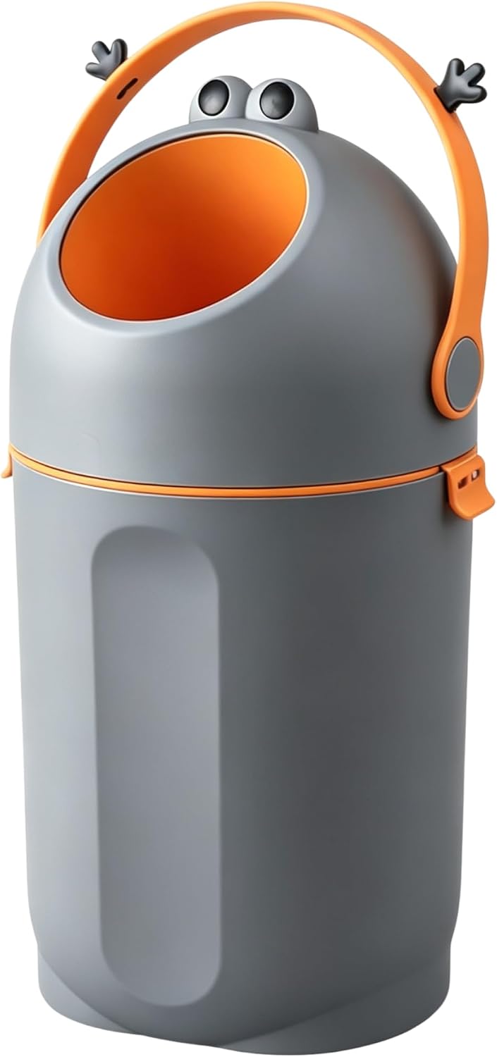 Detalle de PBell FROG Diaper Pail, Dark Grey, 15 L with Airtight Odour Lock