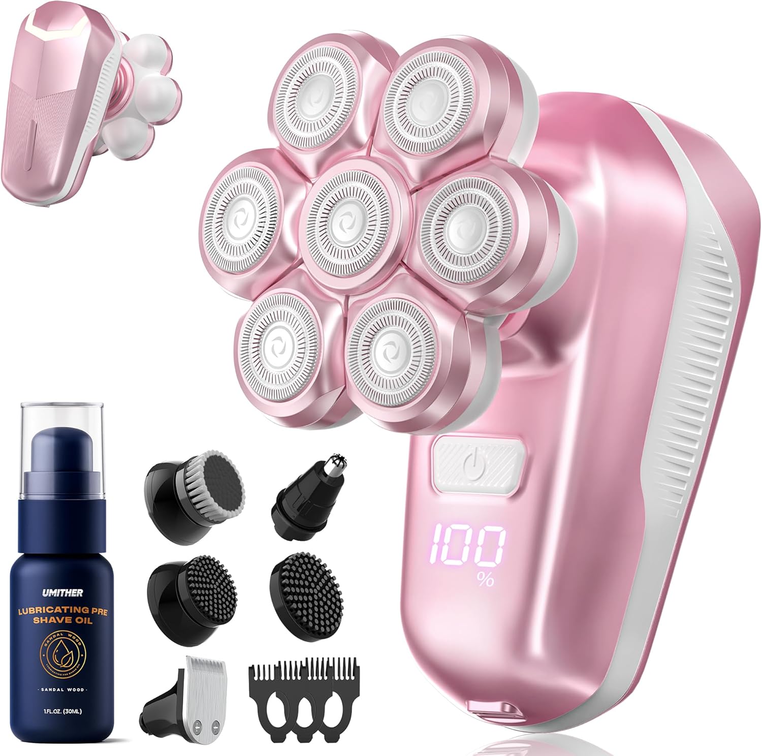Detalle de Electric Shaver for Women with 7D Magnetic Heads: All-in-One Wet & Dry Grooming Kit