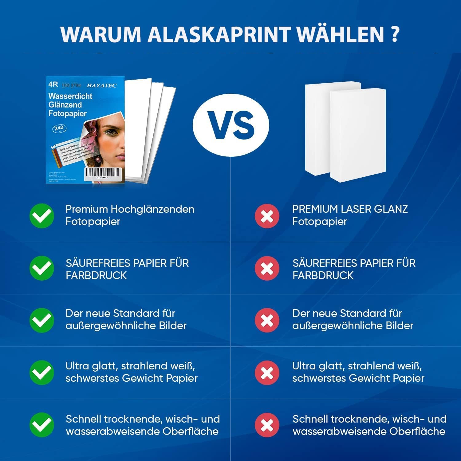 Detalle 2 de 100 Blatt Fotopapier 13x18 glänzend (240 g/m²) für Tintenstrahldrucker
