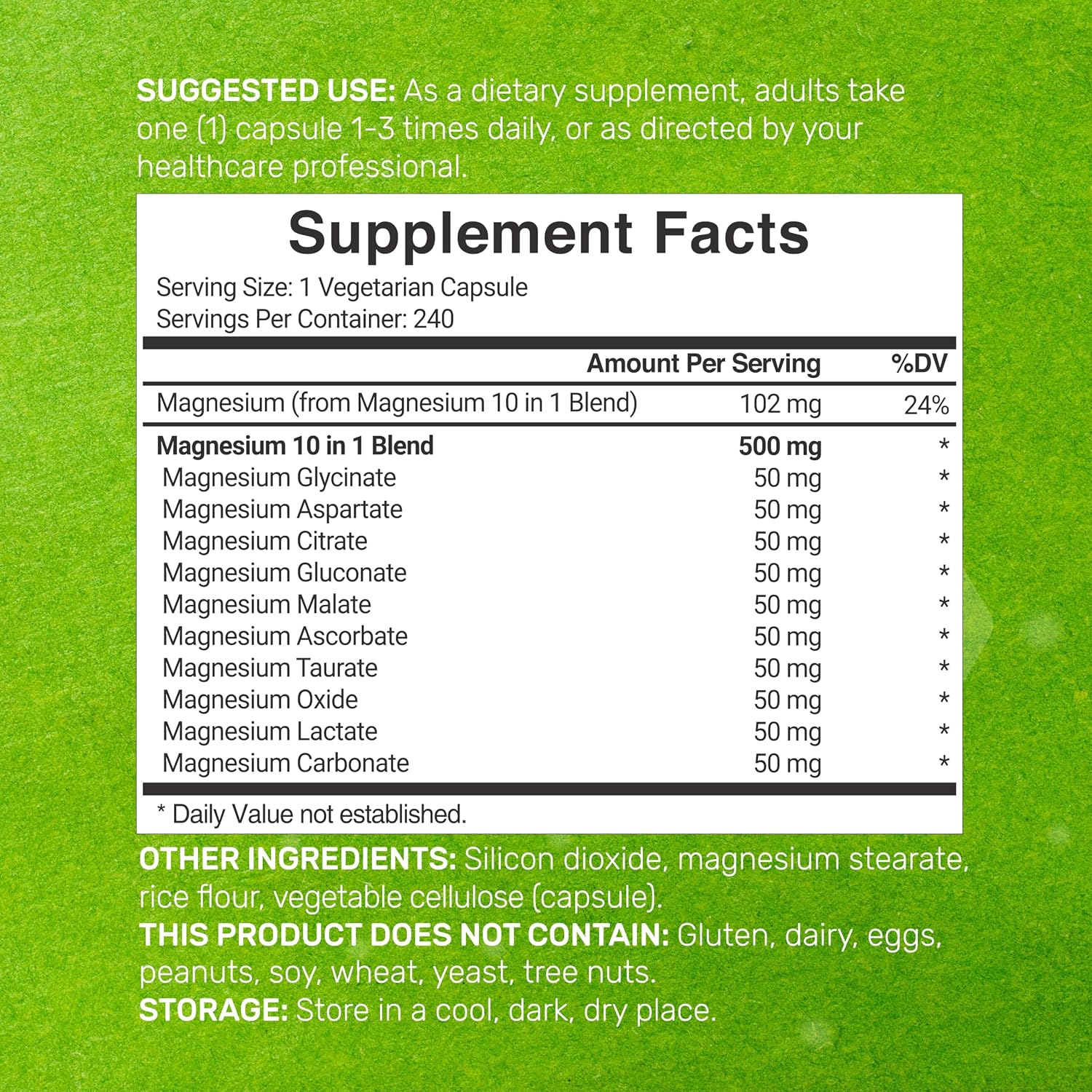 Detalle 2 de Magnesium Complex Supplement 500 mg