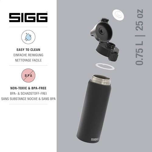 Thumbnail 2 de Sigg Edelstahl Trinkflasche Shield ONE Black, 0,75 L – auslaufsicher und kohlensäurehaltig geeignet