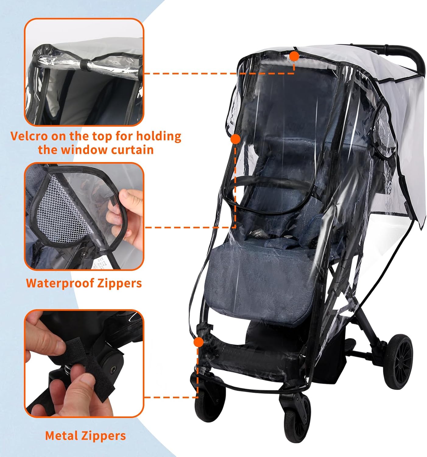 Thumbnail 2 de AMORBASE universal rain cover for pushchair