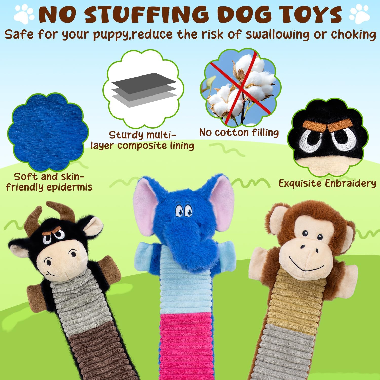 Detalle de Dog Squeaky Toys, 3-Pack