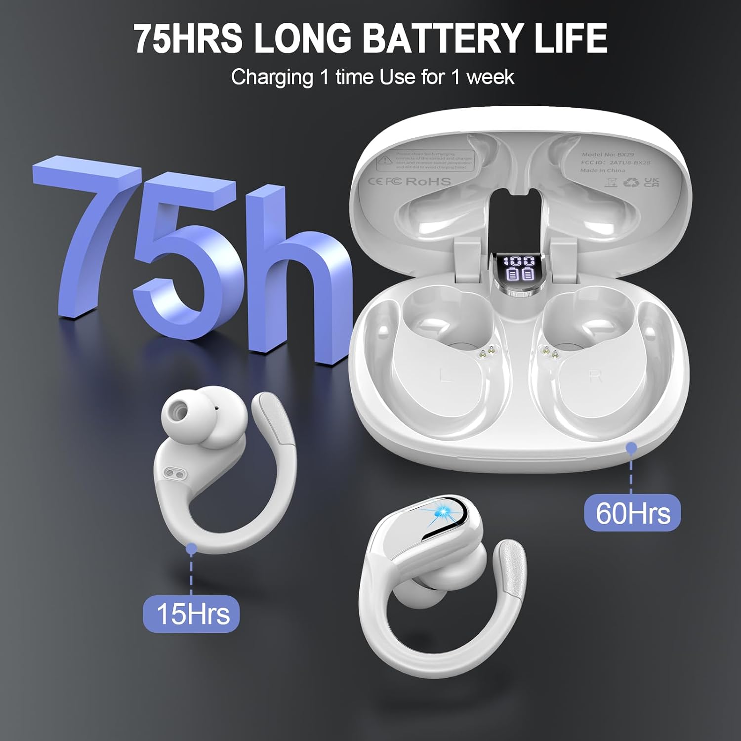 Thumbnail 3 de Wireless Earbuds with 75-Hour Battery