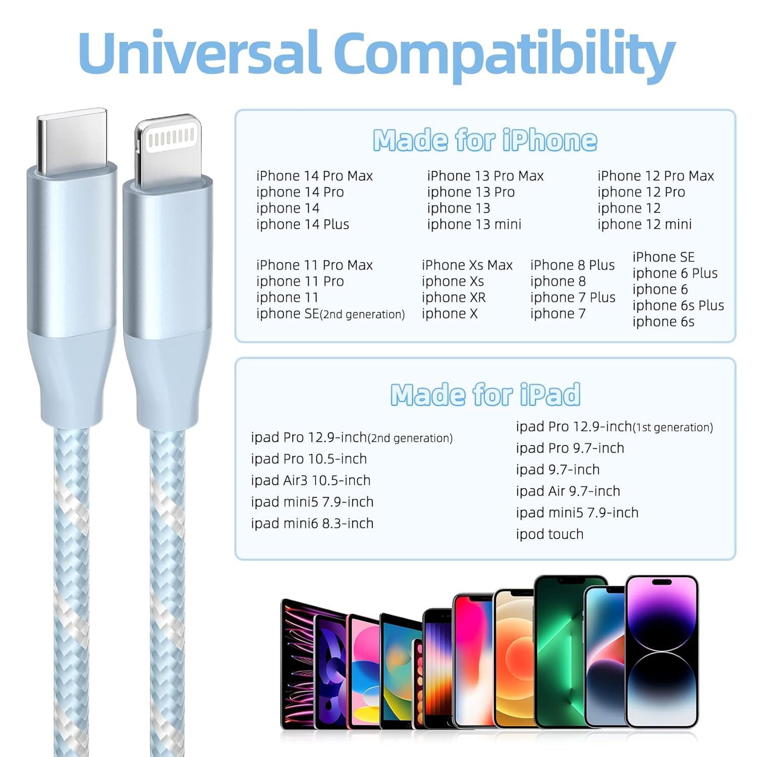Thumbnail 6 de Apple USB‑C to Lightning Cable 6ft 3‑Pack