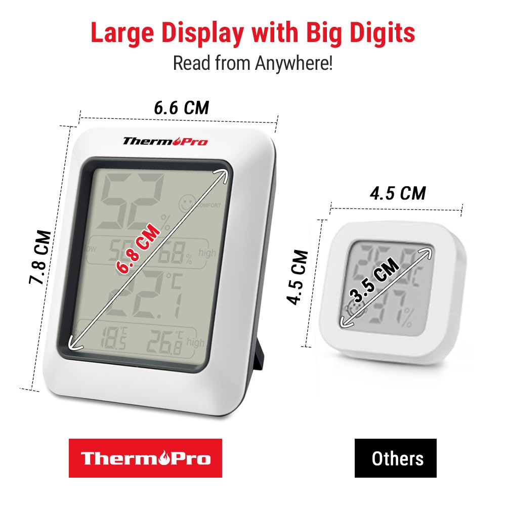 Thumbnail 1 de ThermoPro TP50 Digital Thermo-Hygrometer: indoor temperature and humidity monitor with max/min recording