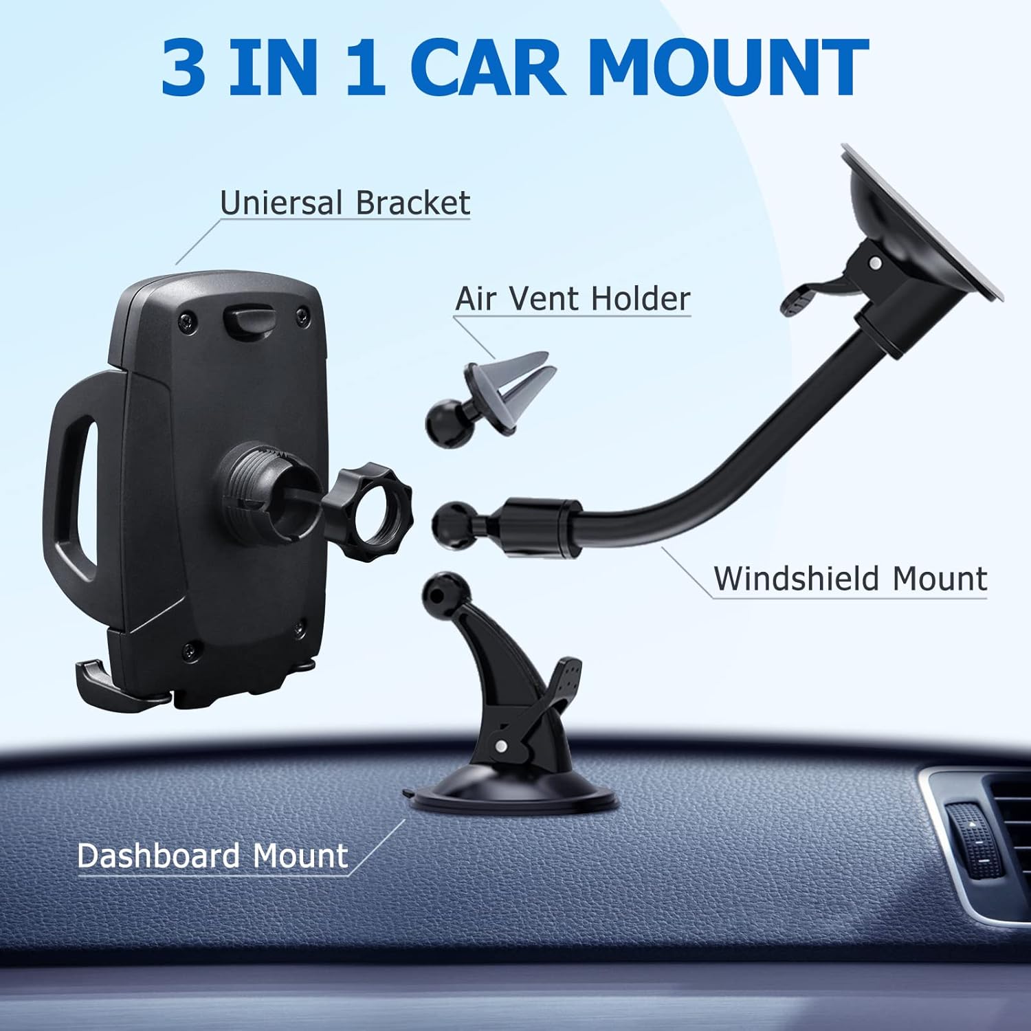 Thumbnail 4 de Vansky Car Phone Holder Mount 3-in-1 for iPhone