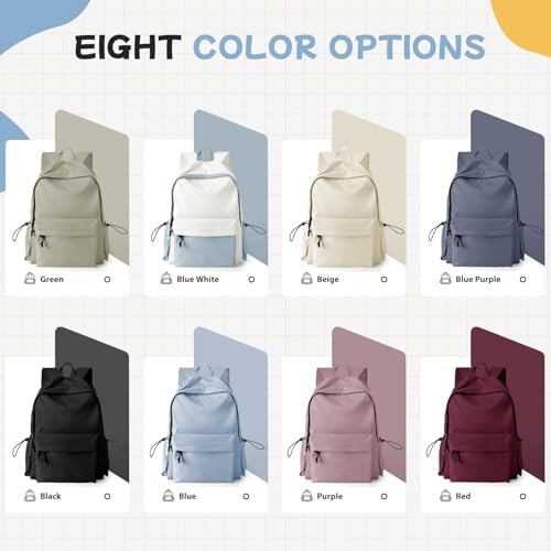 Thumbnail 5 de HYC00 14-Inch Laptop Backpack – Blue/White, Water-Resistant Casual Daypack for School and Travel