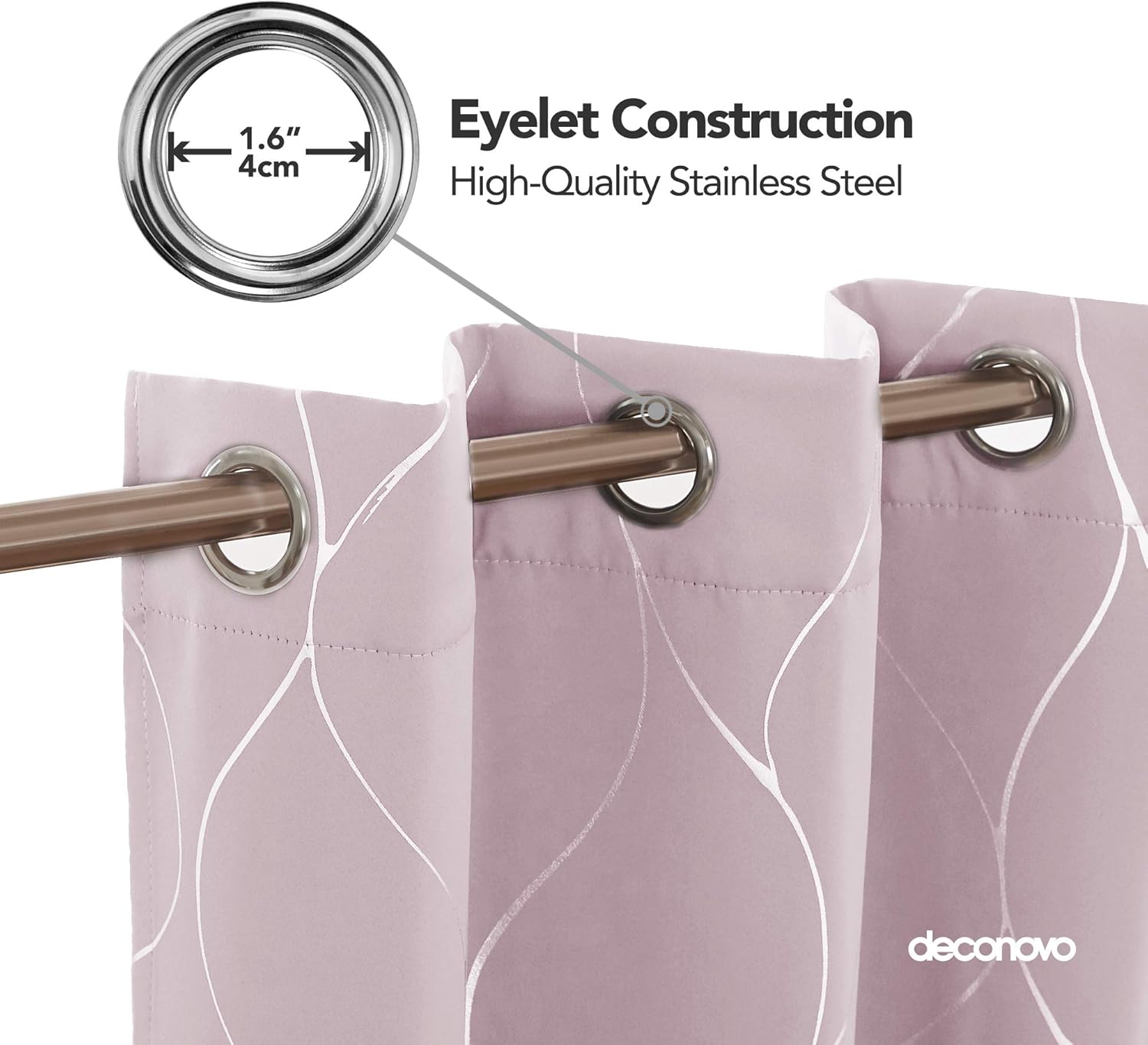 Thumbnail 3 de Deconovo Eyelet Curtains 46x90 Room Darkening