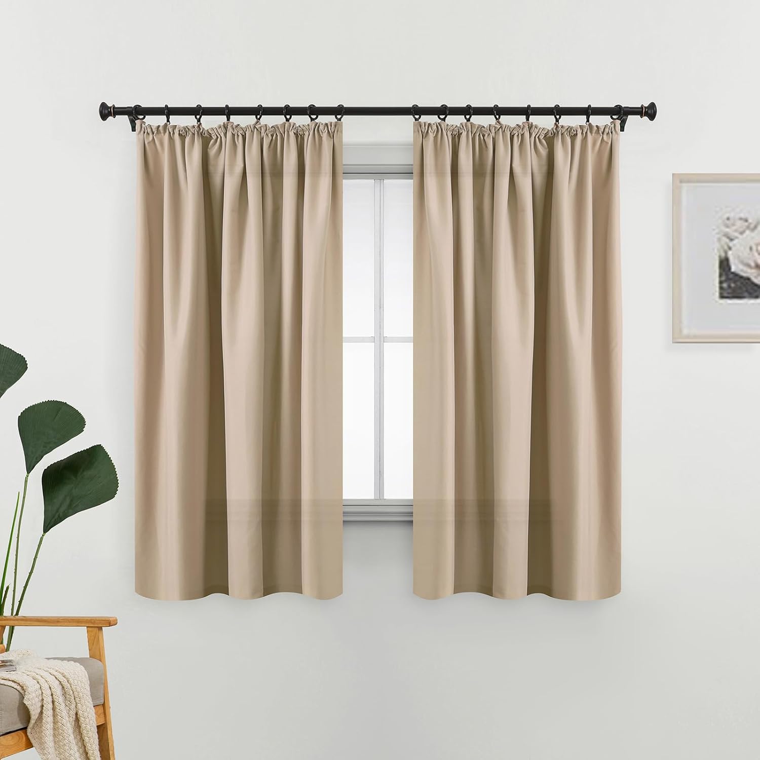 Detalle de L.Z.E Gardinen Vorhänge Sand Beige 175 cm
