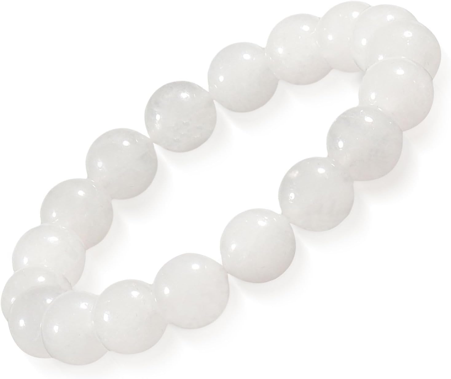 Detalle de Weißen Achat Armband 10mm Perlen