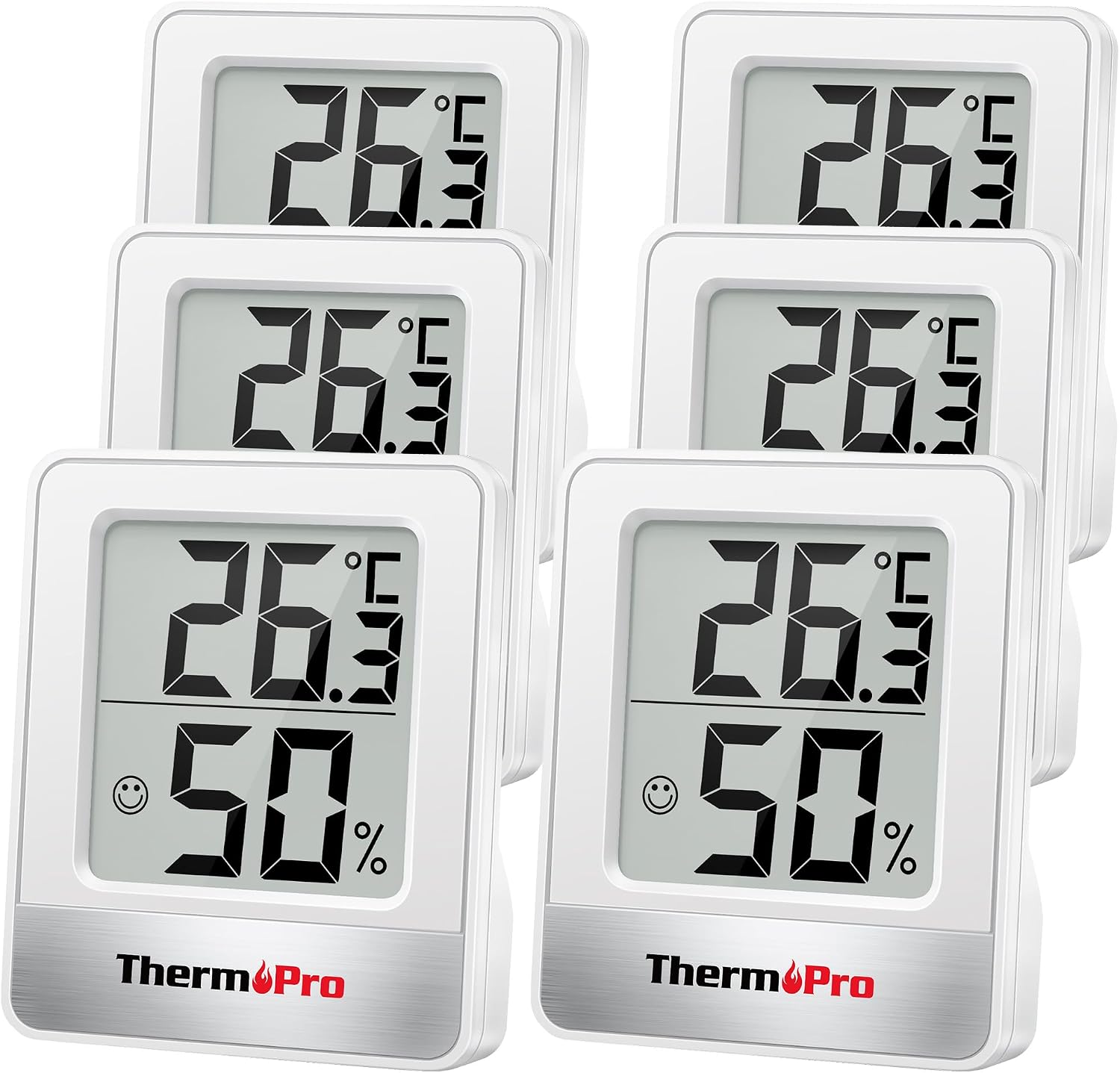 Detalle de ThermoPro TP49 Termómetro e Higrómetro 6 unidades