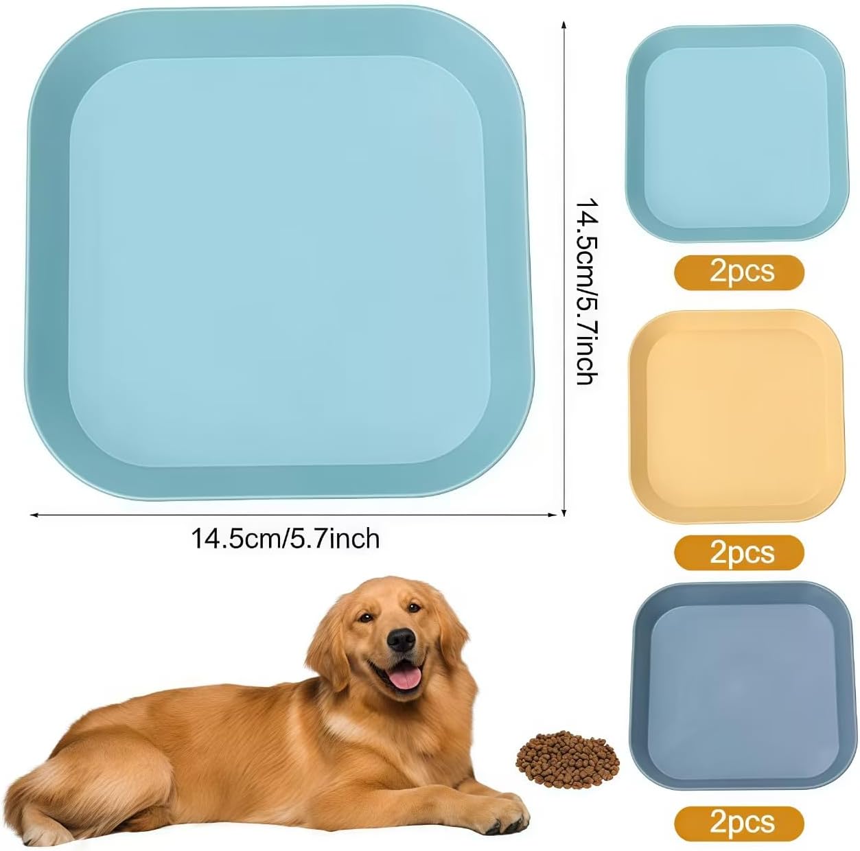 Thumbnail 6 de Tharvolex 6 Pcs Cat Bowls – Shallow, Whisker‑Friendly Plastic Dishes for Small Cats