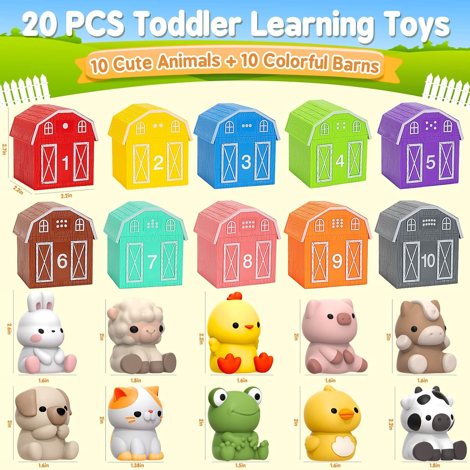 Thumbnail 4 de Learning Toys 20pcs Montessori Farm Animals for Toddlers