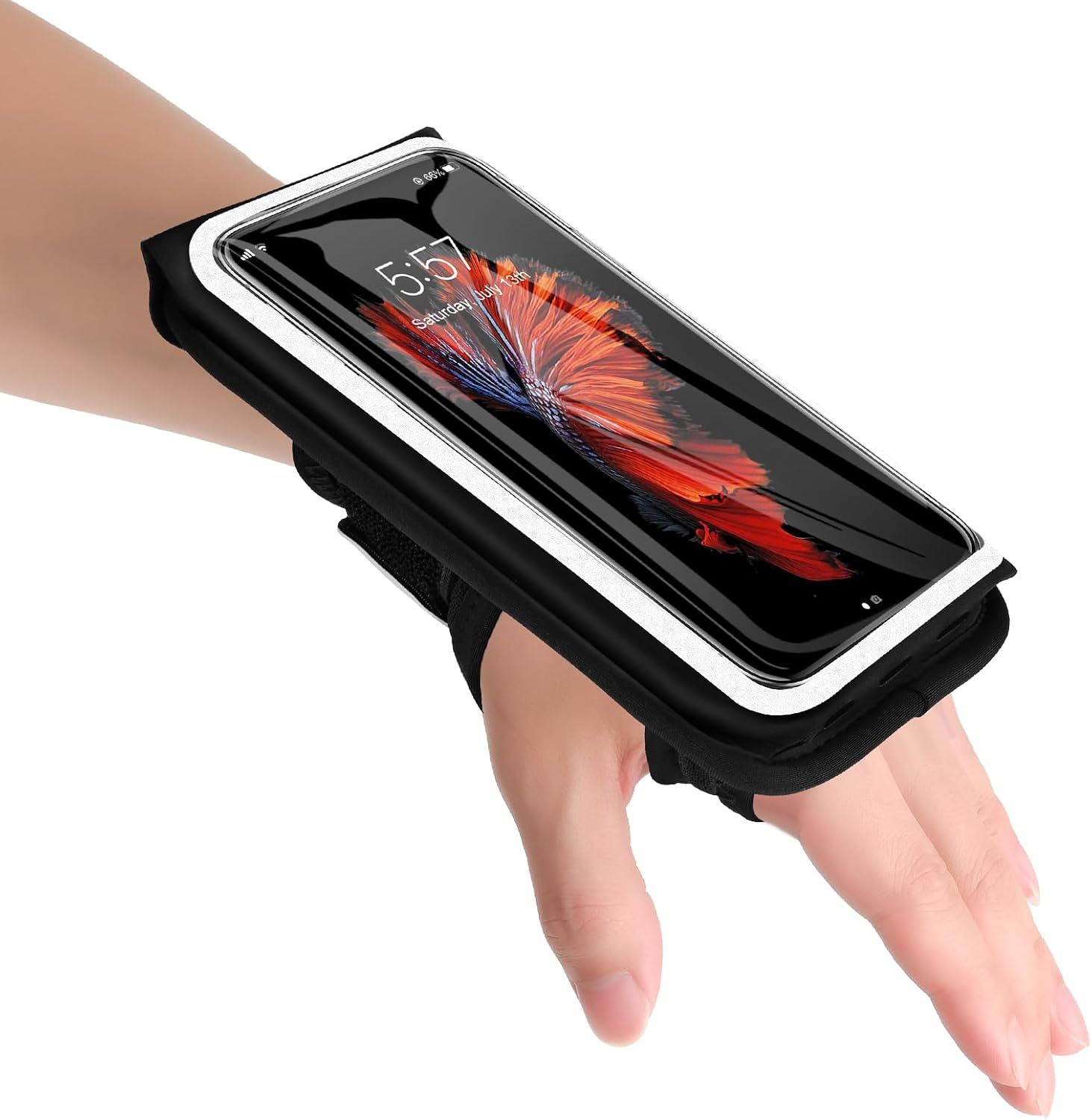 Detalle de Guzack 2-in-1 Sweatproof Running Phone Holder – Armband and Glove for iPhone and Android