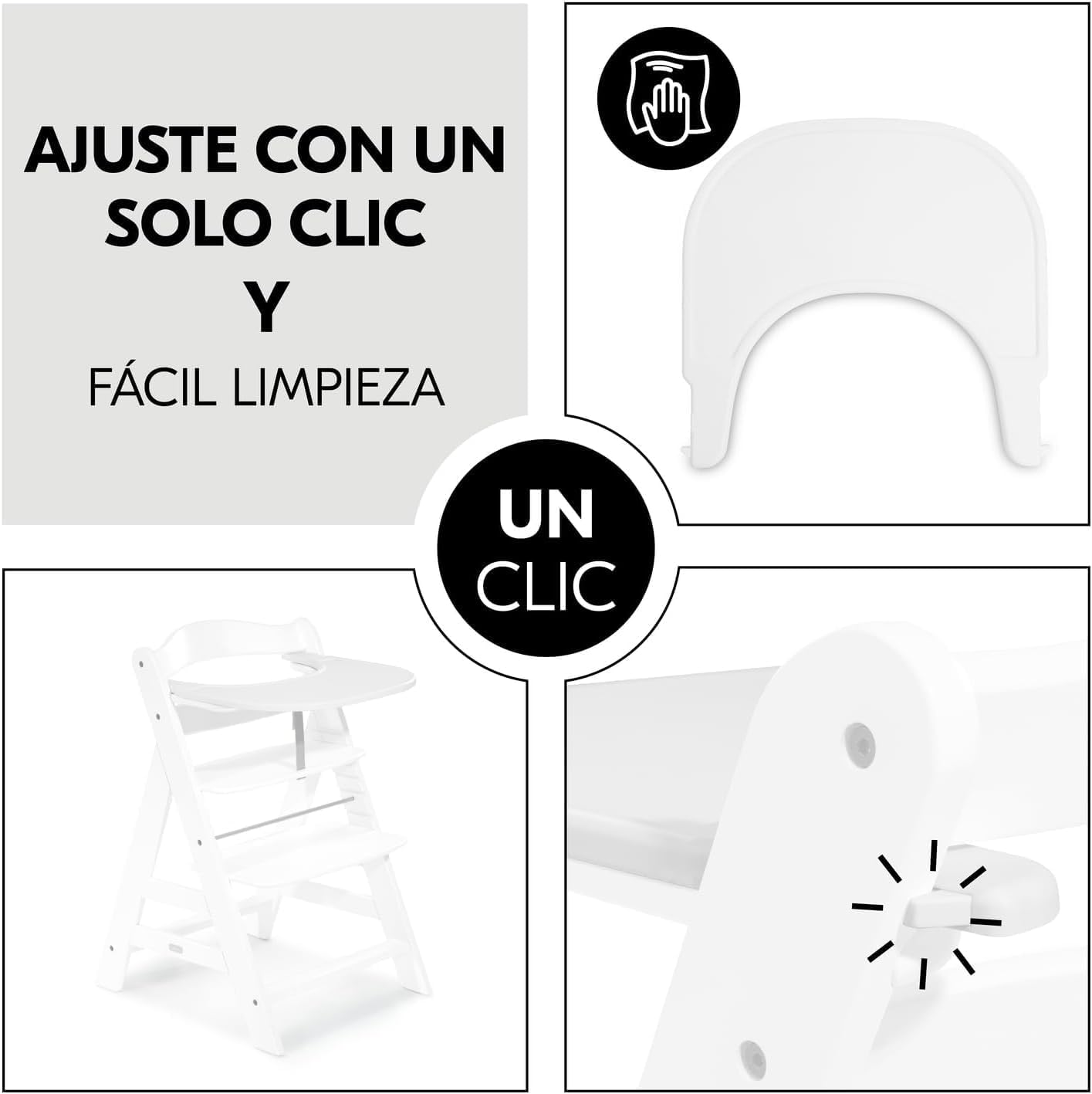 Detalle de hauck Alpha Click Tray White for Alpha+ Highchair