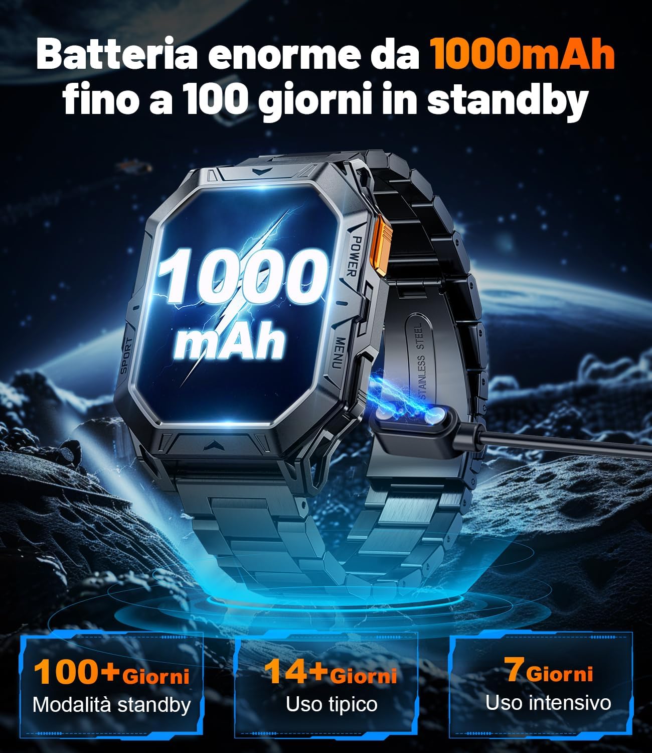 Thumbnail 3 de LIGE Smartwatch Militare Uomo 1000mAh